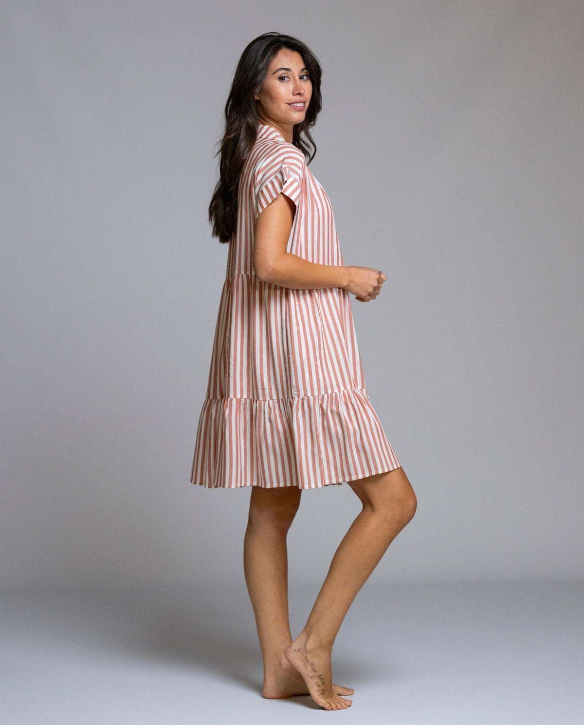 Vestido rayas manga corta SEÑORETTA
