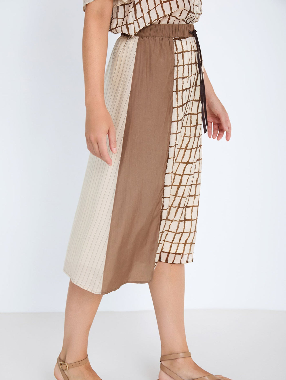 Falda Patchwork Marrón SKATIE