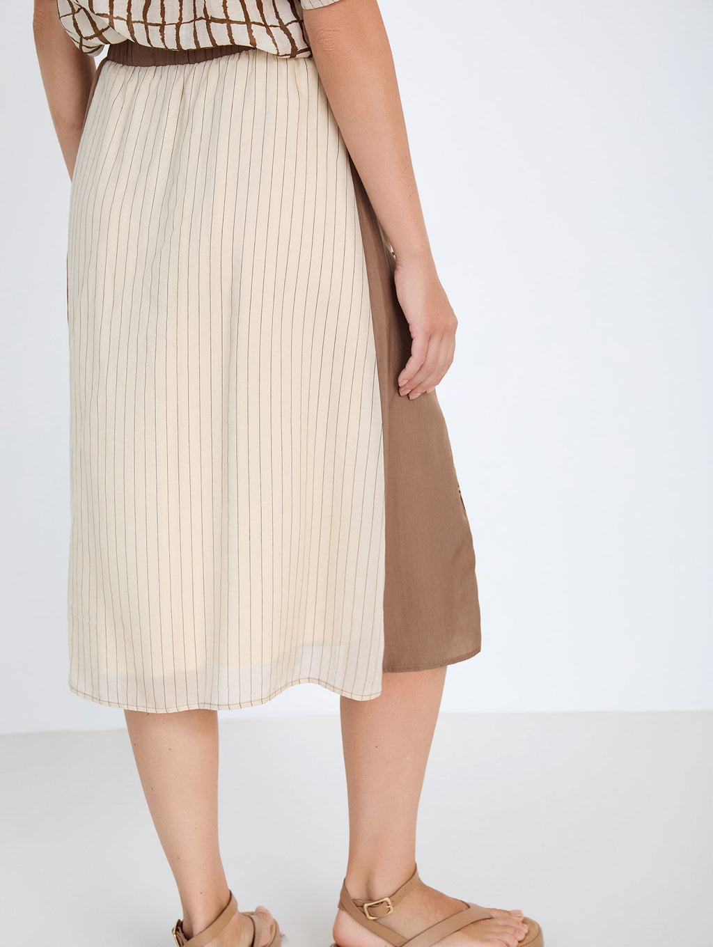 Falda Patchwork Marrón SKATIE